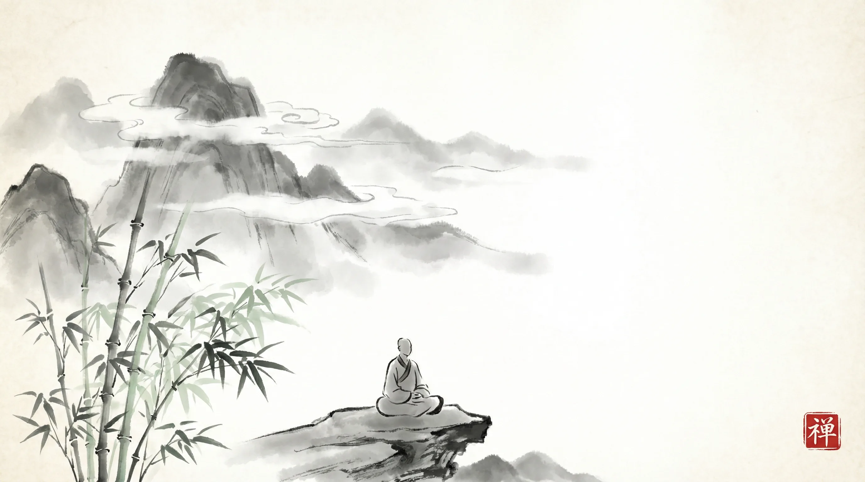 竞彩网 书斋水墨山水全景